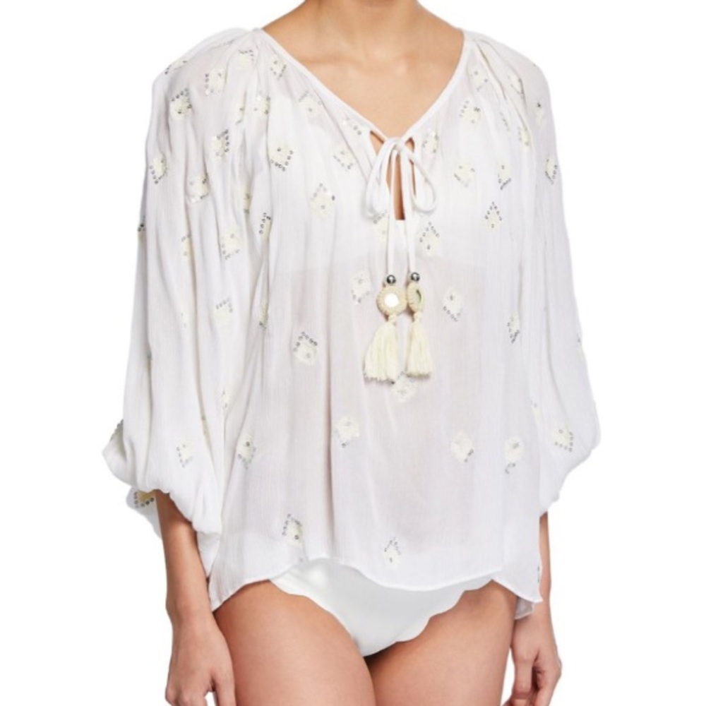 Ramy Brook Embellished Long Sleeve Top Sz Xs. New